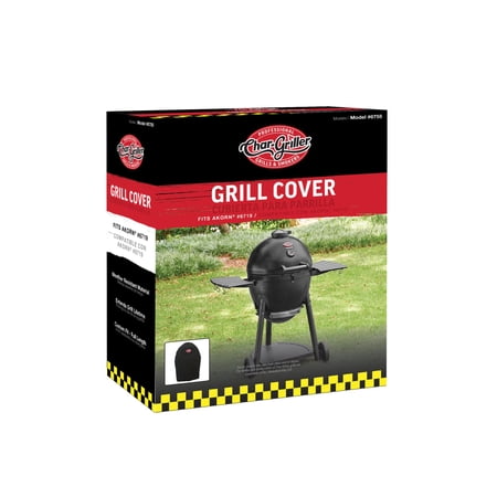 Char-Griller® AKORN Durable Polyester Grill and Smoker Cover with Waterproof Material and PVC Lining in Black, Fits AKORN Models 16620, 26720, 06620 and 56720, Model 6755