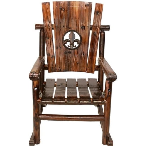 Char-Log Fleur-de-lis Medallion Rocker