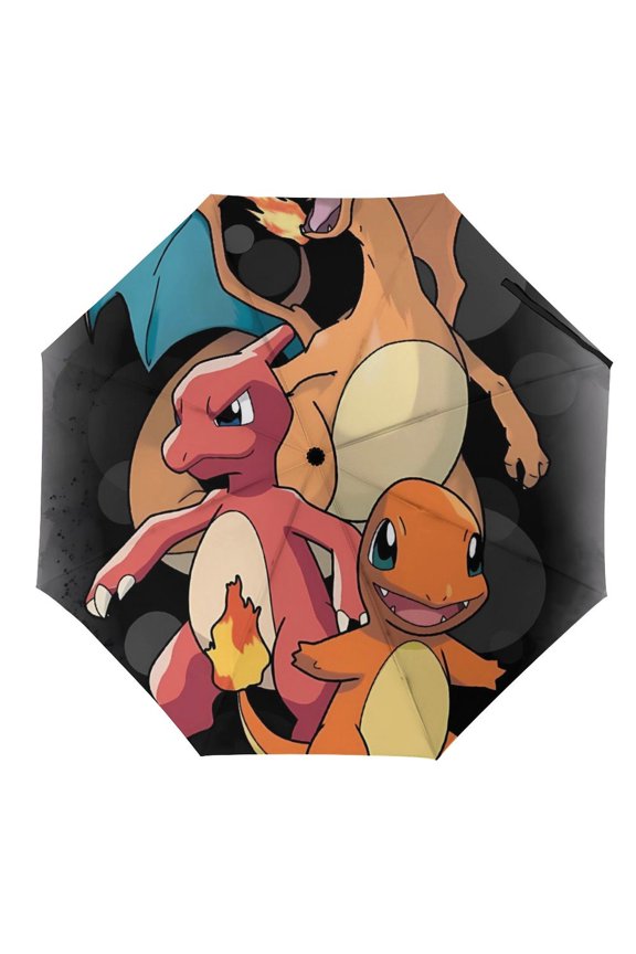 Char-mander Umbrella for Adults Teens Kids, Lightweight Windproof Anti Rain Folding Telescopic Umbrella for Travel School Work