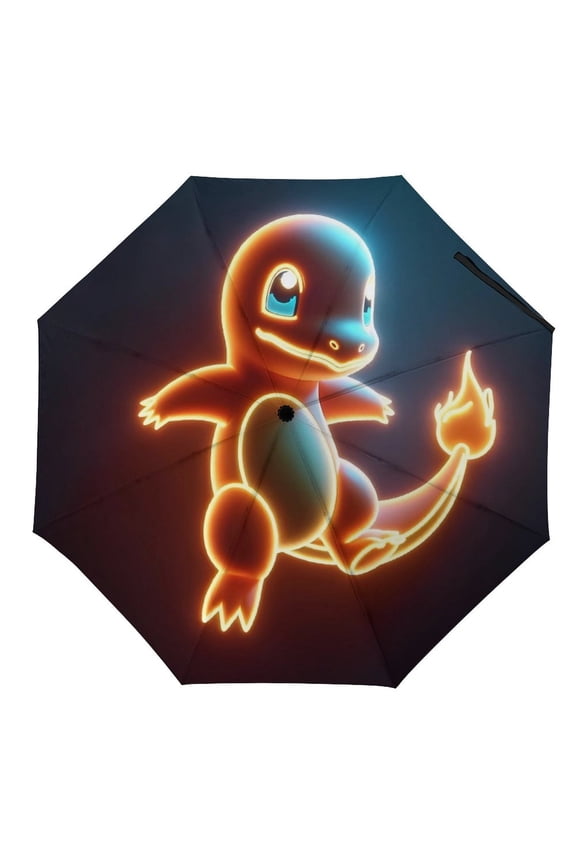 Char-mander Umbrella for Adults Teens Kids, Lightweight Windproof Anti Rain Folding Telescopic Umbrella for Travel School Work