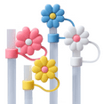 thumbnail image 1 of CharCharms 4 pack Straw Toppers Flowers for 10 Millimeter Water Bottle Straws, 1 of 9