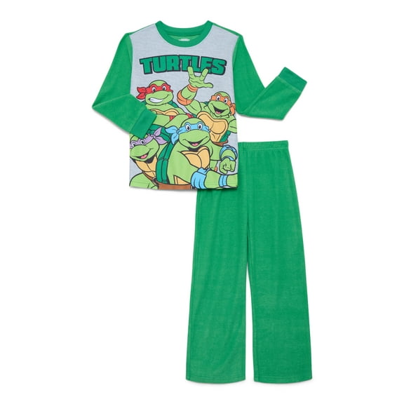 Teenage Mutant Ninja Turtles Boys Long Sleeve Top and Pants, 2-Piece Pajama Set, Sizes 4-12