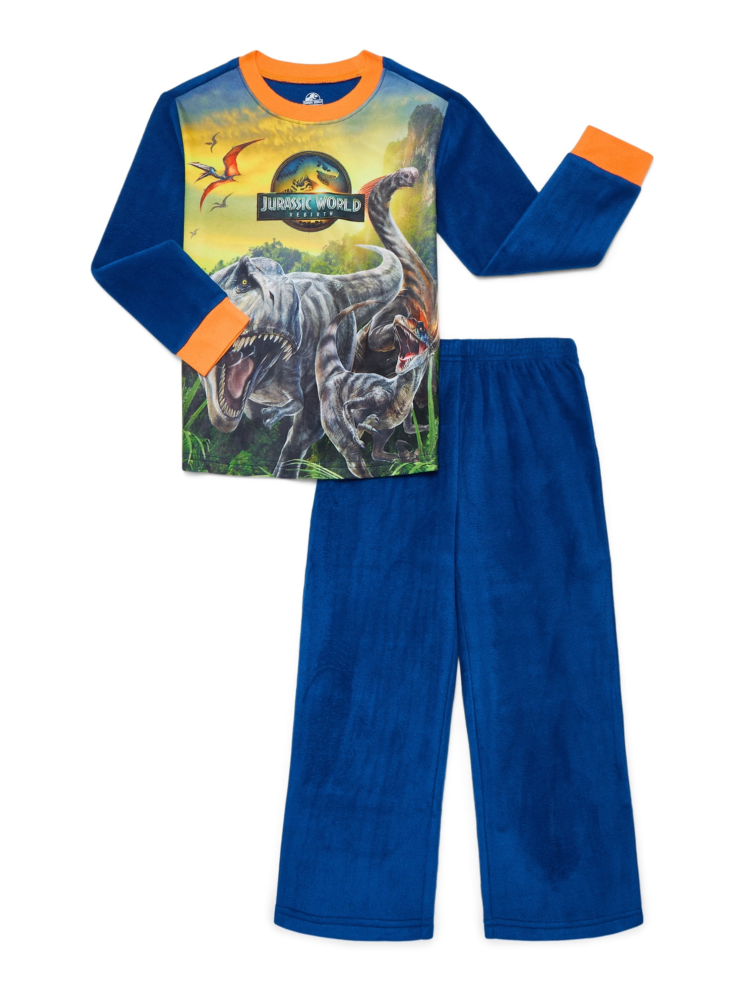 Jurassic World Rebirth Boys Long Sleeve Top and Pants Pajama Set, 2-Piece, Sizes 4-16