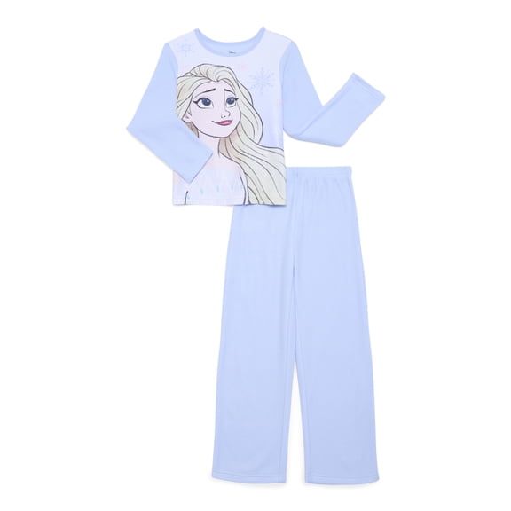Disney Frozen 2 Girls Long Sleeve Top and Pants, 2-Piece Pajama Set, Sizes 4-12