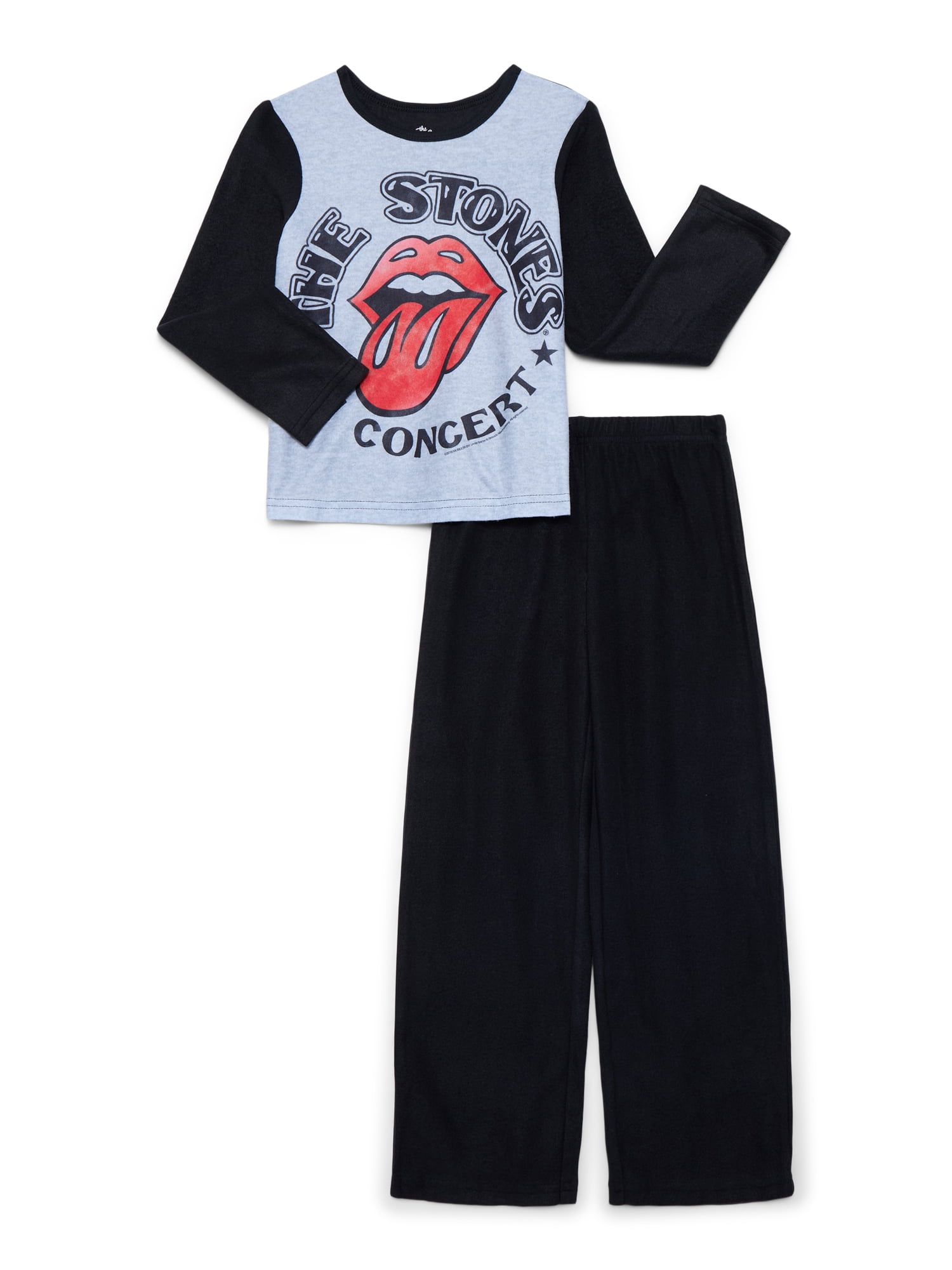 Walmart Coupons of The Rolling Stones Girls Long Sleeve Top and Pants, 2-Piece Pajama Set, Sizes 4-12