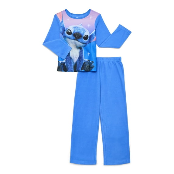 Disney Stitch Girls Long Sleeve Top and Pants Pajama Set, 2-Piece, Sizes 4-16