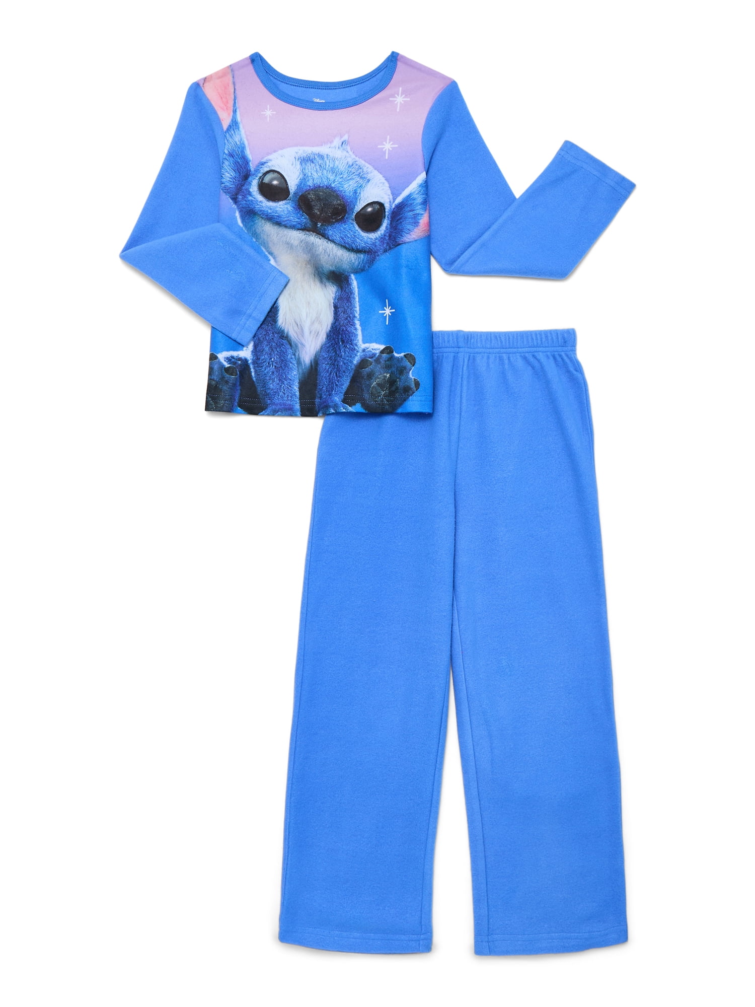 Walmart daily deals:  Disney Stitch Girls Long Sleeve Top and Pants Pajama Set, 2-Piece, Sizes 4-16