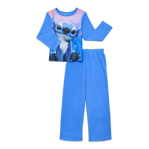 Disney Stitch Girls Long Sleeve Top and Pants Pajama Set, 2-Piece, Sizes 4-16