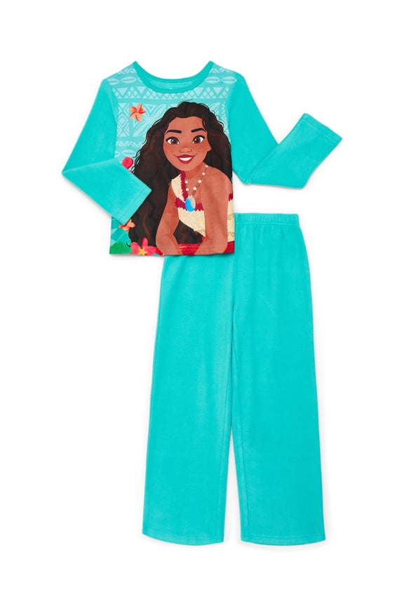 Disney Moana Girls Long Sleeve Top and Pants Pajama Set, Sizes 4-12
