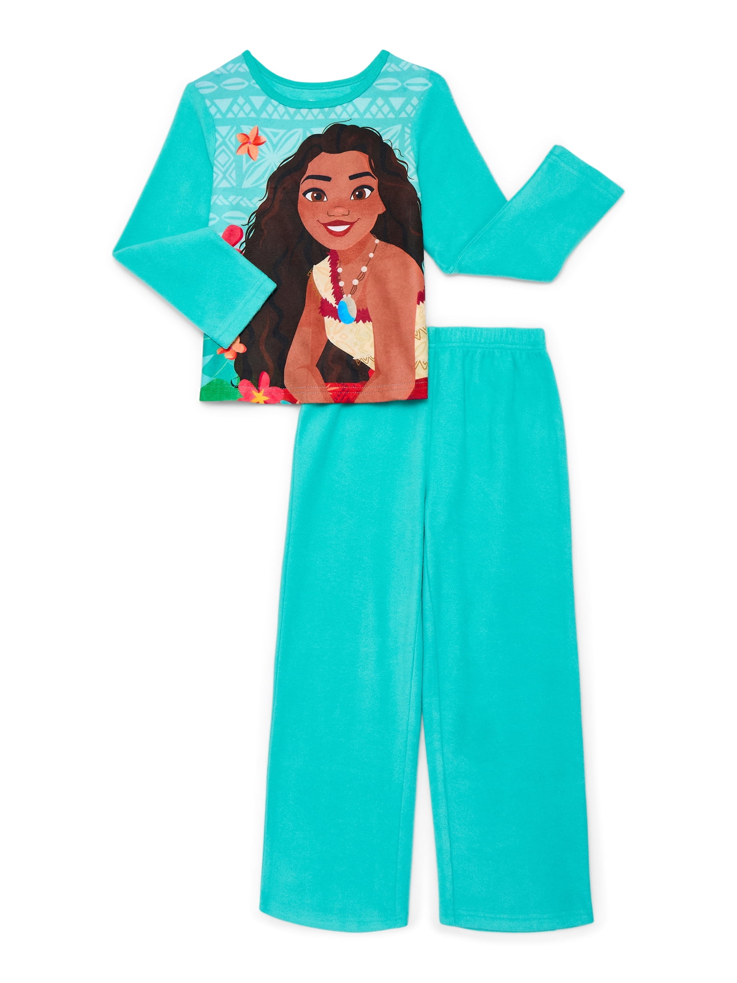 Disney Moana Girls Long Sleeve Top and Pants Pajama Set, Sizes 4-12