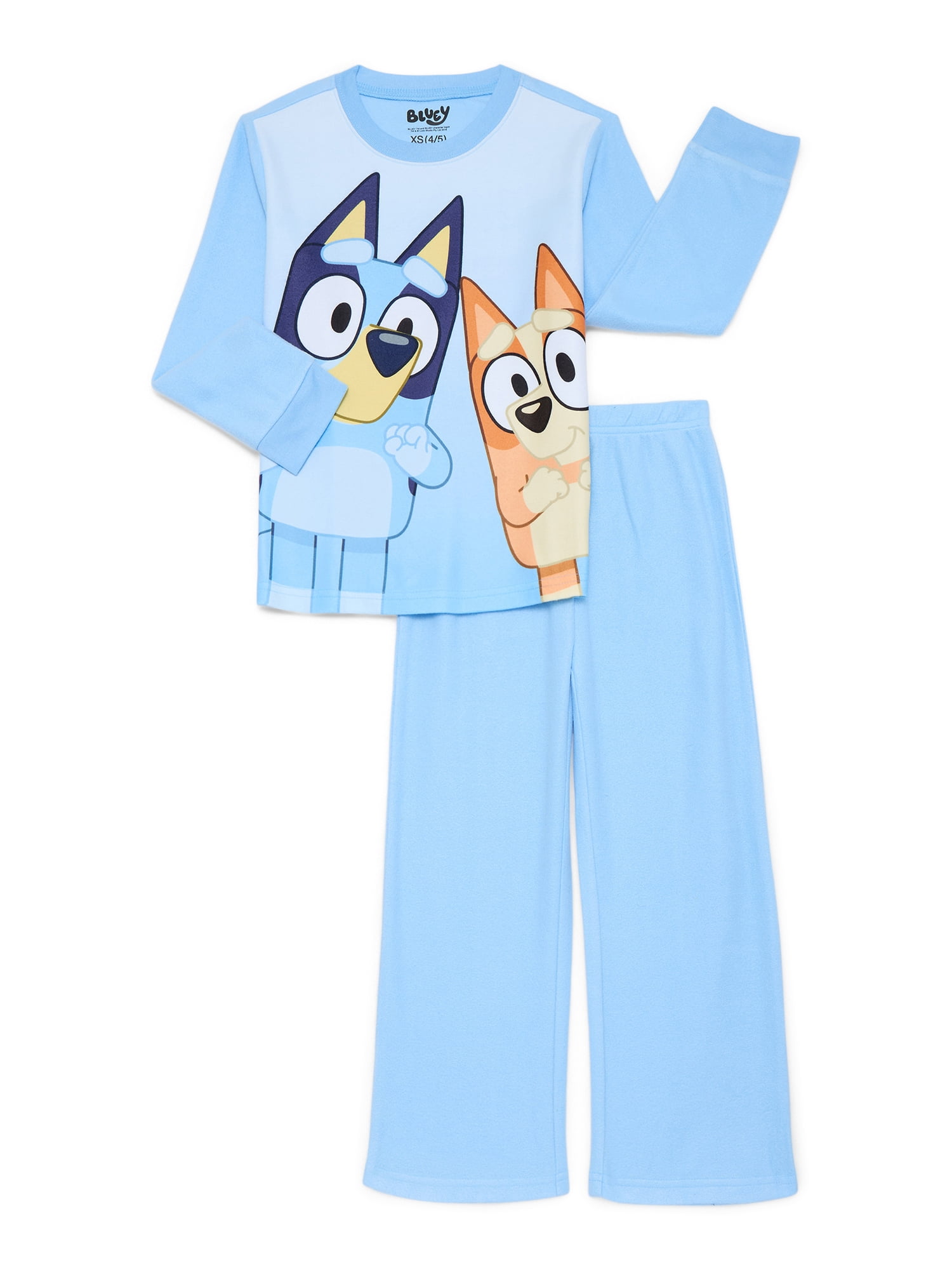 Disney Bluey Girls Long Sleeve Top and Pants Pajama Set, 2-Piece, Sizes 4-12