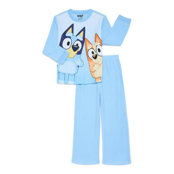 Disney Bluey Girls Long Sleeve Top and Pants Pajama Set, 2-Piece, Sizes 4-12