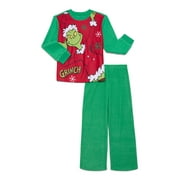 MOANA How The Grinch Stole Christmas Girls Long Sleeve Top and Pants, 2-Piece Pajama Set, Sizes 4-12