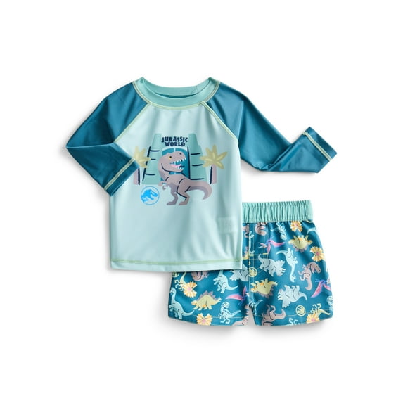 Character Baby Boy Rash Guard and Swim Trunk Set, 2-Piece, Sizes 0-12M