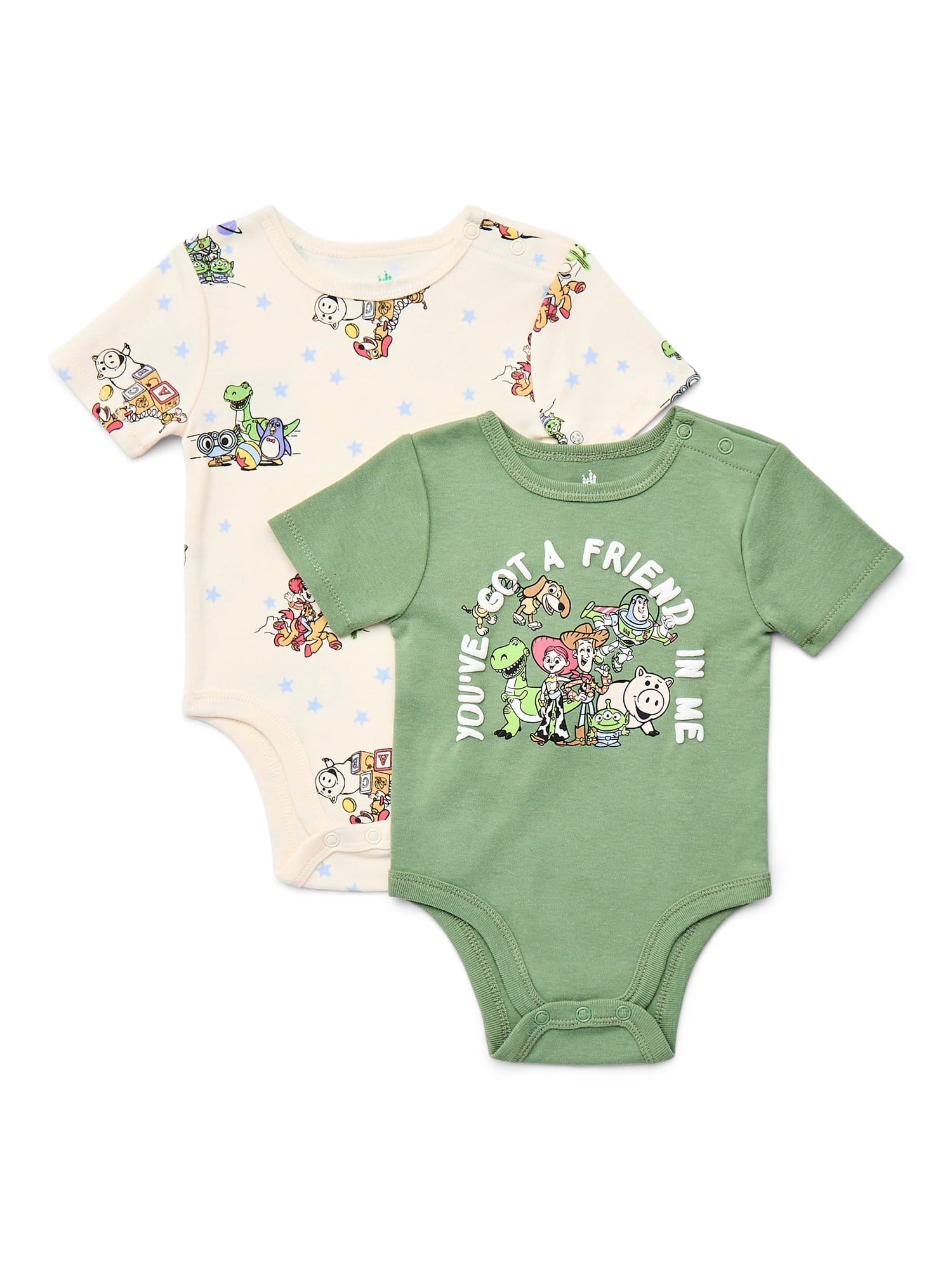 Toy Story Baby Boys or Girls Graphic One-Piece Bodysuits, 2-Pack, Sizes 0/3M-24M