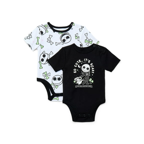 Nightmare Before Christmas Baby Boys or Girls Graphic One-Piece Bodysuits, 2-Pack, Sizes 0/3M-24M