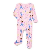 MINNIE & DAISY Ms. Rachel Baby Boys or Girls Two-Way Zip Front Footed Pajama One-Piece, Sizes 0-6/9M