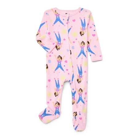 Ms. Rachel Baby Boys or Girls Two-Way Zip Front Footed Pajama One-Piece, Sizes 0-6/9M