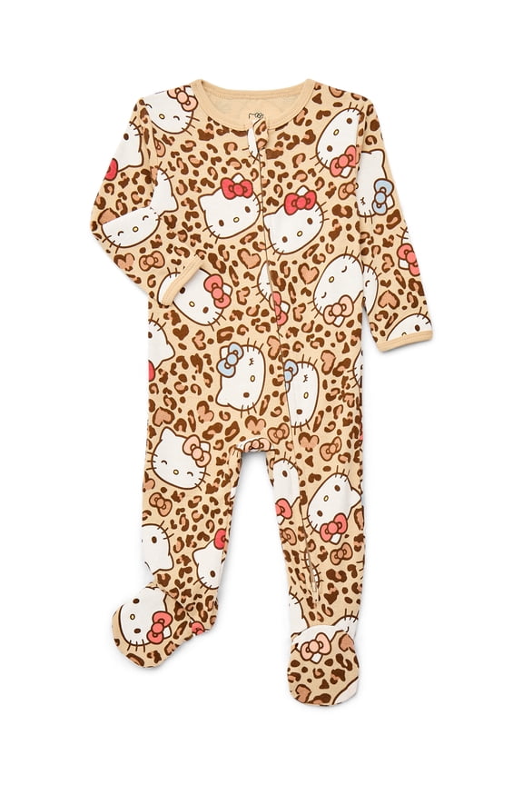 Baby Girls Two-Way Zip Front Footed Pajama One-Piece, Sizes 0-6/9M