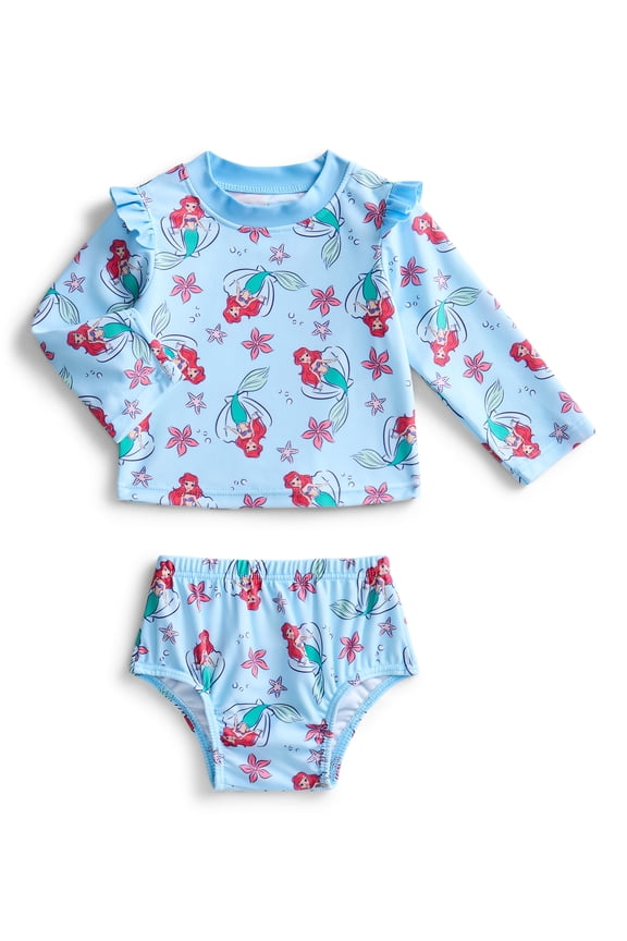 Character Baby Girl Rash Guard and Diaper Cover Swim Set, 2-Piece, Size 0-12M