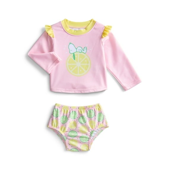 Character Baby Girl Rash Guard and Diaper Cover Swim Set, 2-Piece, Size 0-12M