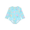 thumbnail image 1 of Character Baby Girl Long- Sleeve Ruffle Rash Guard Swimsuit, One- Piece, Sizes 0M-12M, 1 of 3