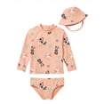 thumbnail image 1 of Character Baby Girl Rash Guard Swim Set with Hat, Sizes 0/3M-12M, 1 of 5