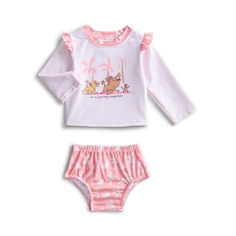 Character Baby Girl Rash Guard and Diaper Cover Swim Set, 2-Piece, Size 0-12M