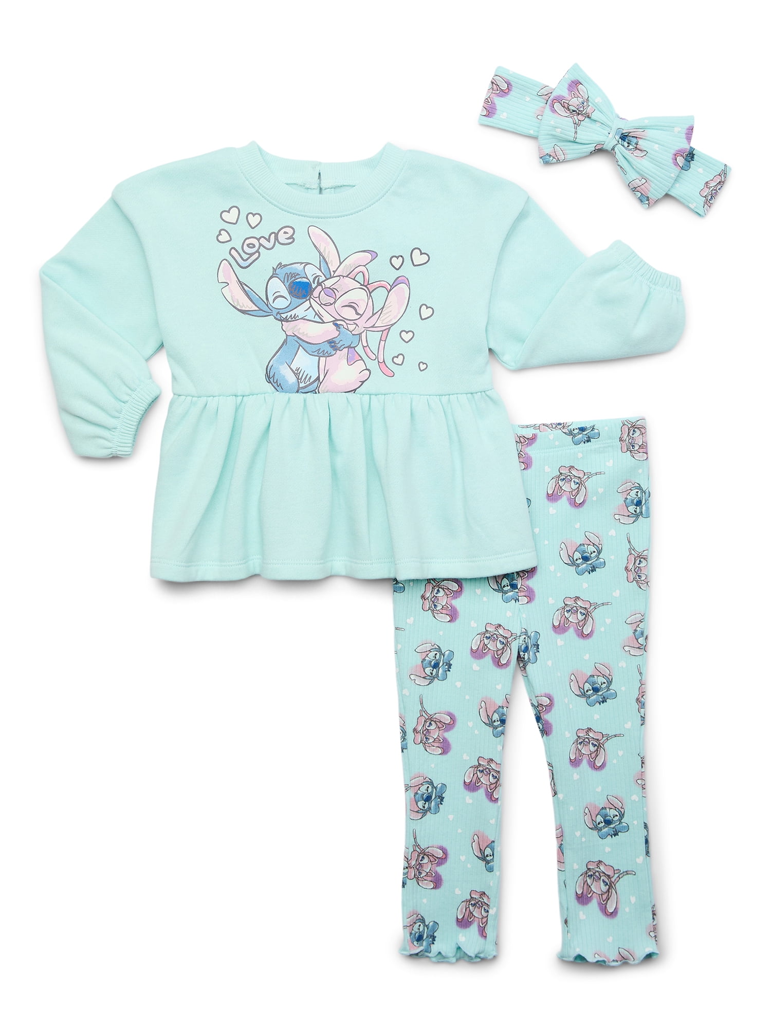 Character Baby Girls Long Sleeve Top, Headband & Leggings Set, 3-Piece, Sizes 0/3 Months-24 Months