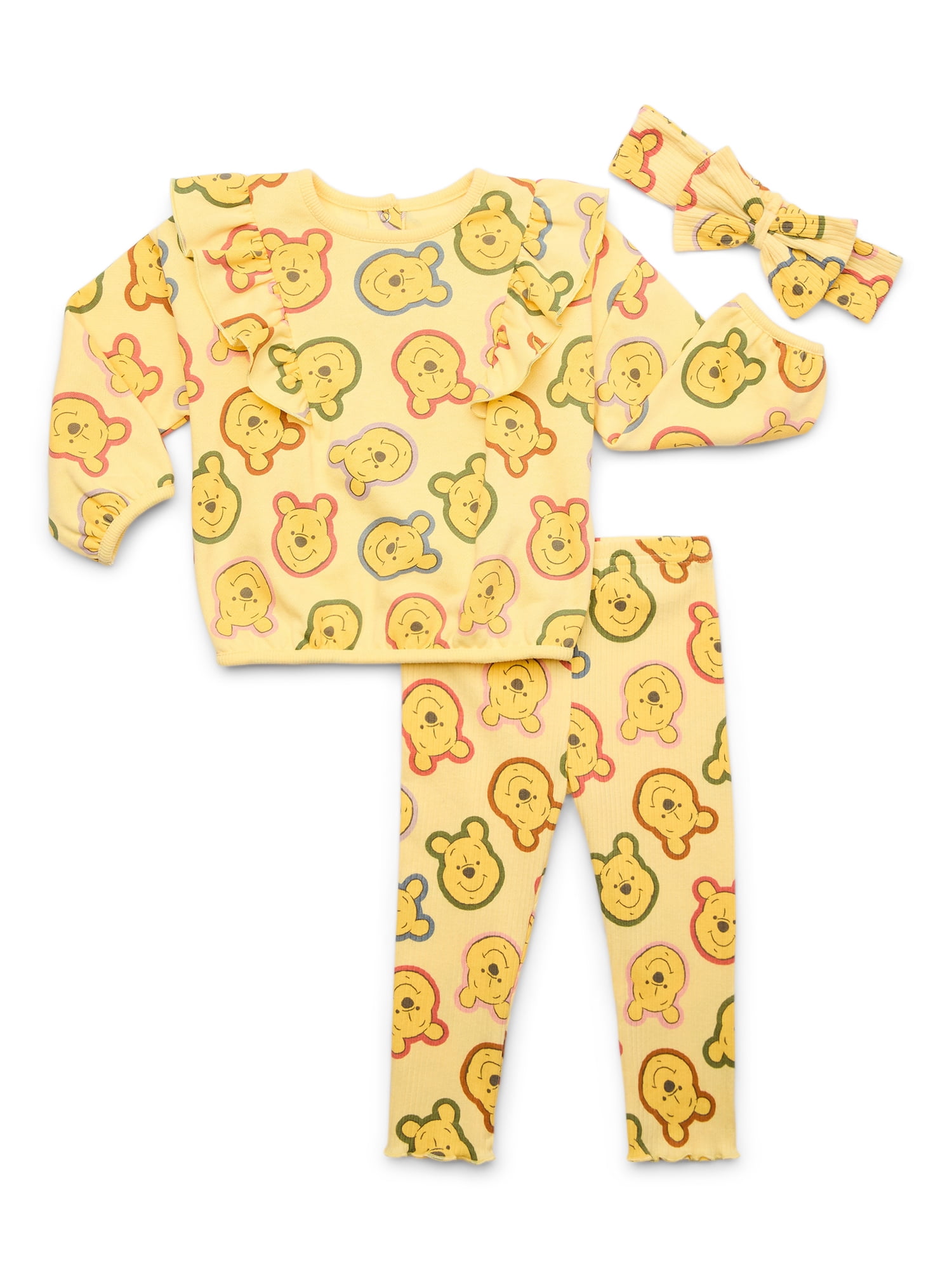 Character Baby Girls Long Sleeve Top, Headband & Leggings Set, 3-Piece, Sizes 0/3 Months-24 Months