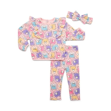 Character Baby Girls Long Sleeve Top, Headband & Leggings Set, 3-Piece, Sizes 0/3 Months-24 Months