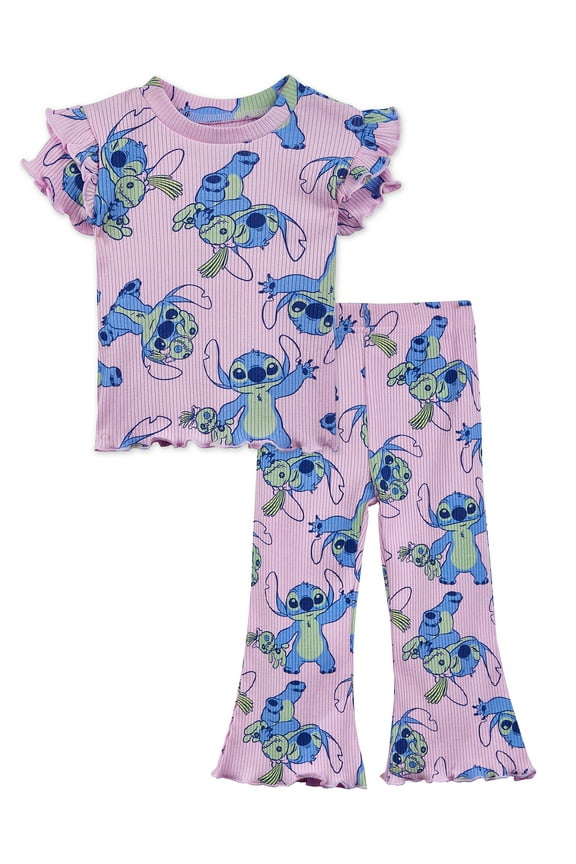 Character Baby Girls Rib Short Sleeve Top & Leggings Set, 2-Pice, Sizes 0/3 Months-24 Months