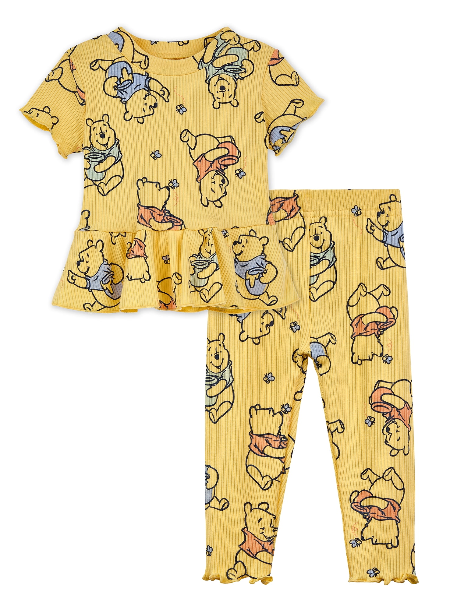 Character Baby Girls Rib Short Sleeve Top & Le