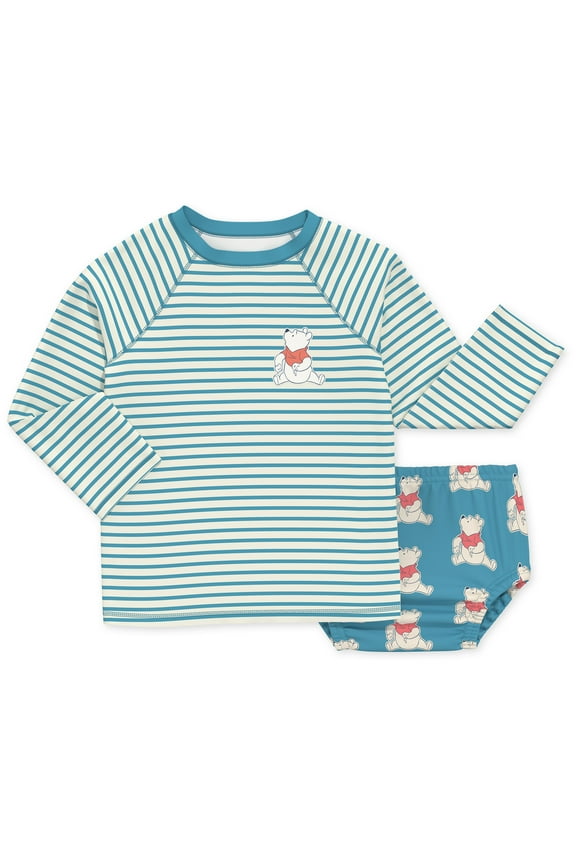 Character Baby Long-Sleeve Rash Guard and Diaper Cover Swim Set, 2-Piece, Sizes 0M-12M
