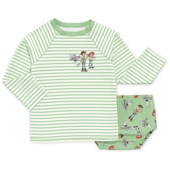 Character Baby Long-Sleeve Rash Guard and Diaper Cover Swim Set, 2-Piece, Sizes 0M-12M