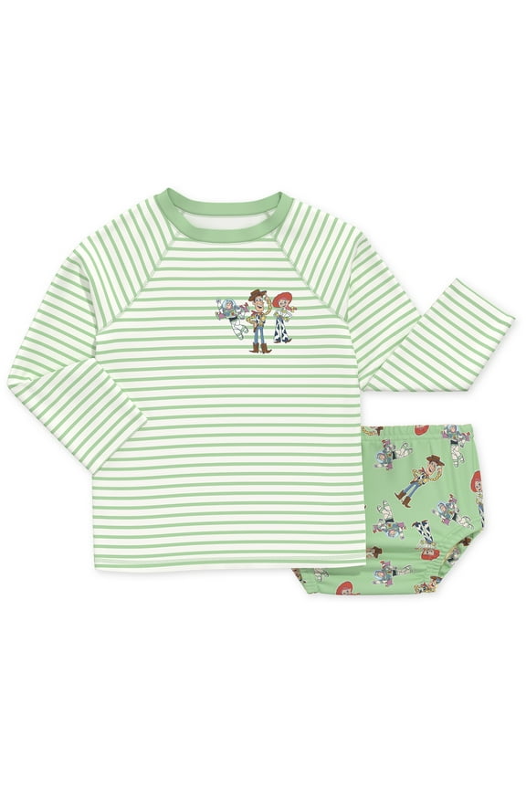 Character Baby Long-Sleeve Rash Guard and Diaper Cover Swim Set, 2-Piece, Sizes 0M-12M