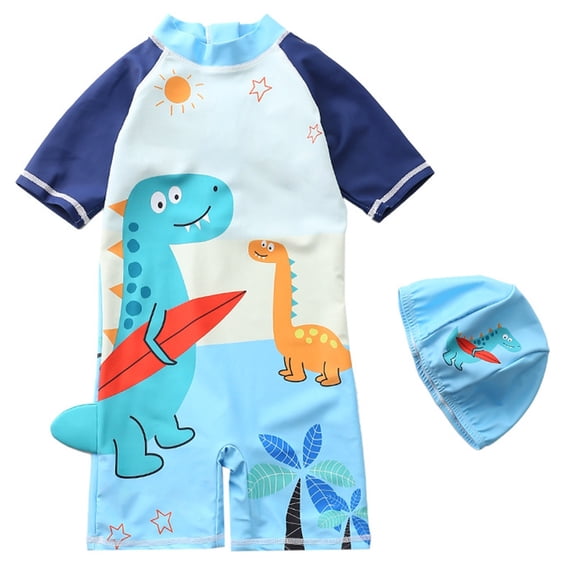 Character Boy Swimwear Sets Elastic Waistband for Easy on Bathing Suits Swimwear Sets Summer Holiday Tops Yellow 4-5 Years