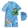 thumbnail image 1 of Character Boy Swimwear Sets Sun Protection and Long/short Sleeve Bathing Suits with Trunks Go Outing Beach Tops Blue 8-9 Years, 1 of 4