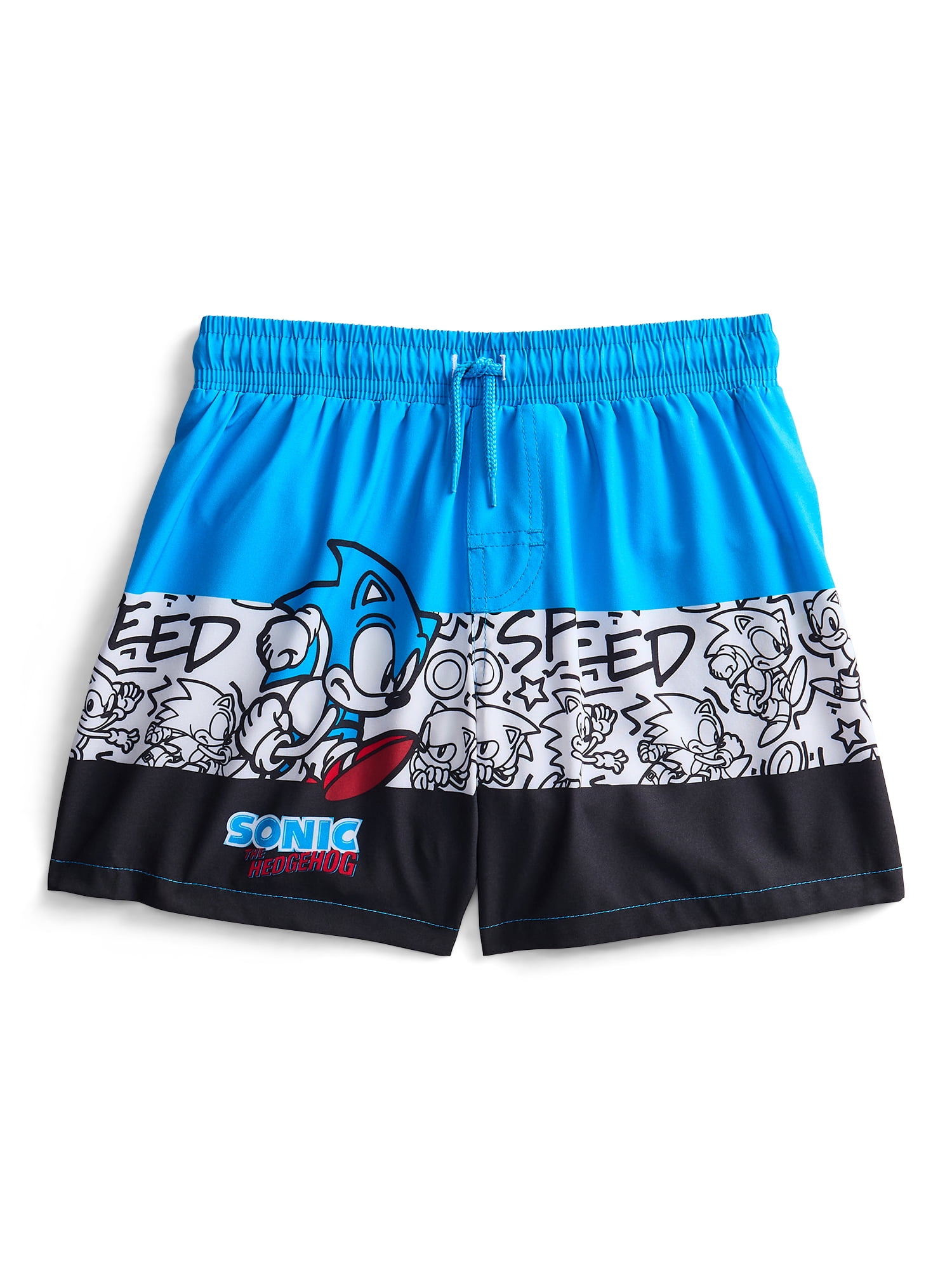Sonic the Hedgehog Boys Swim Trunks with UPF50, Sizes 4-16