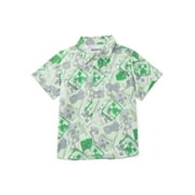 Minecraft Boys' Short Sleeve Sun Shirt with UPF 50, Sizes 4-12