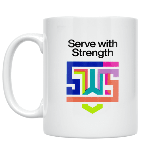 Character Building Geometric Monogram - Office Enthusiast - 11 oz Ceramic Coffee Mug