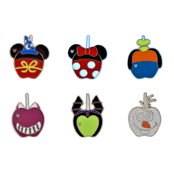 Character Candy Apples Collection 6 Specific Disney Park Trading Pin Set ~ New