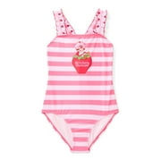 Dreamwave Apparel Girls Strawberry Shortcake Character Swimsuit One-Piece, Sizes 4-12