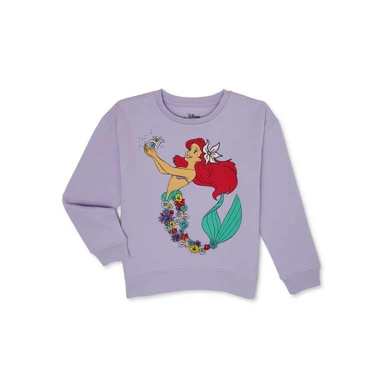 Little Mermaid Girls Graphic Hi Lo Long Sleeve Sweatshirt Sizes 4 16 Walmart