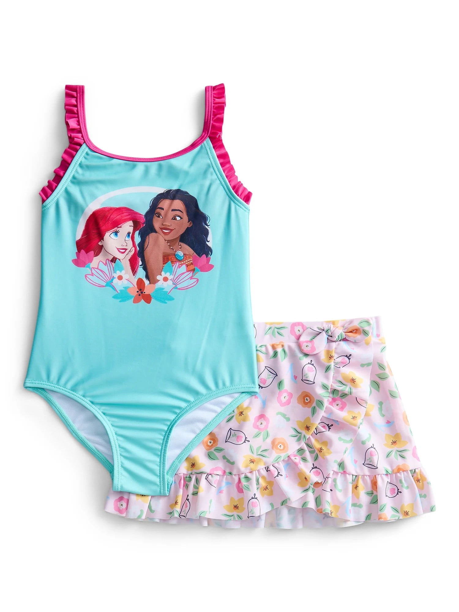 Character Girls Swimsuit with Skirt Set, Princess, Size 12M-5T