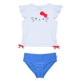 thumbnail image 1 of Wonder Nation Girls Hello Kitty Character Rash Guard Top and Bikini Bottoms Set, 2-Piece, Sizes 4-12, 1 of 3