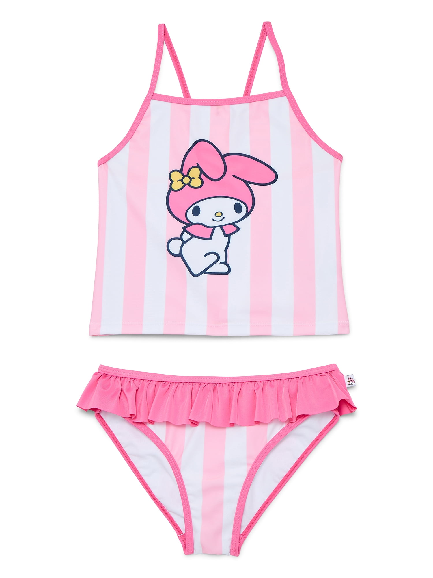 Wonder Nation Girls Hello Kitty My Melody Tankini Top and Bikini Bottoms Set, 2-Piece, Sizes 4-12