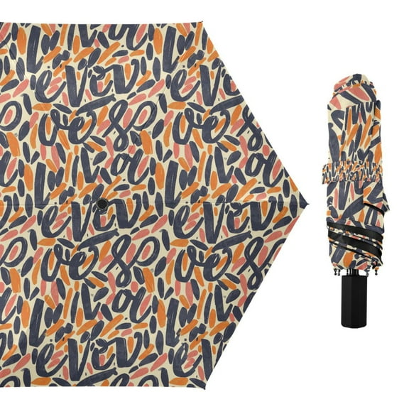 Character Graffiti Compact Sun Umbrella Windproof Travel Umbrellas for Rain Strong Portable UV Protection