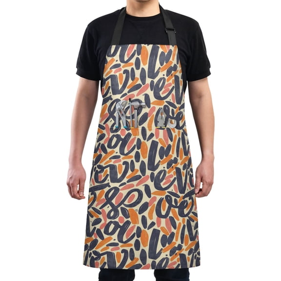 Character Graffiti Kitchen Apron with 2 Pockets Adjustable waterproof Cooking Aprons for Women Men Chef