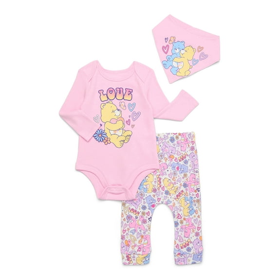 Character Infant Baby Valentine's Day Take Me Home, Bib, Long-Sleeve Bodysuit, and Pants Outfit Set, 3-Piece Sizes Newborn-12 Months